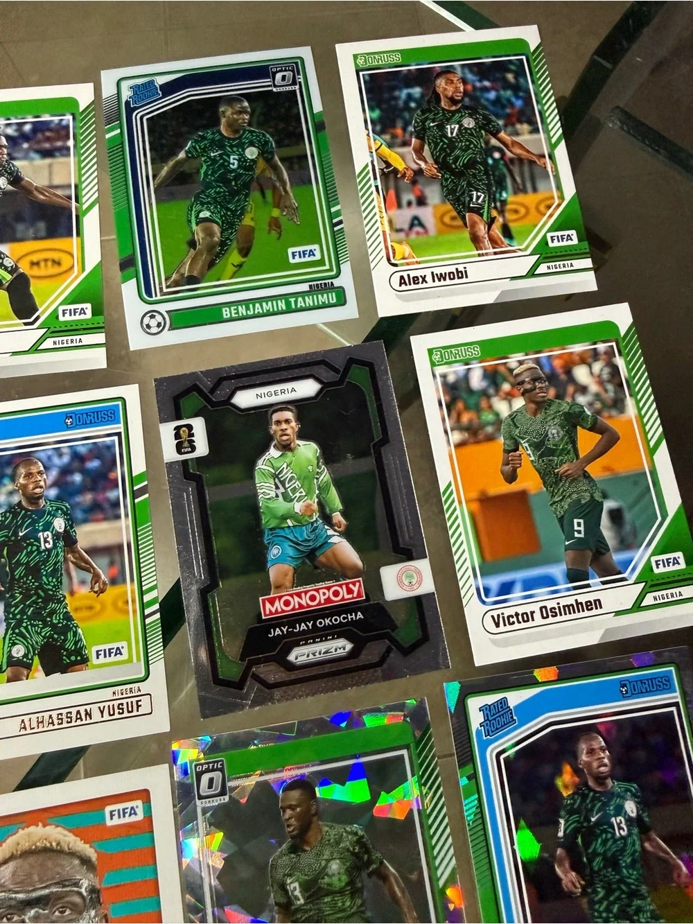 16 Nigeria National Team soccer card lot FIFA World Cup Monopoly.